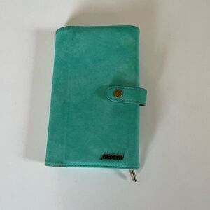 Pre-Owed Megshi Teal Wallet Large Enough to Hold a Phone